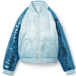 Blouson La Reine des Neiges style universitaire pour enfants