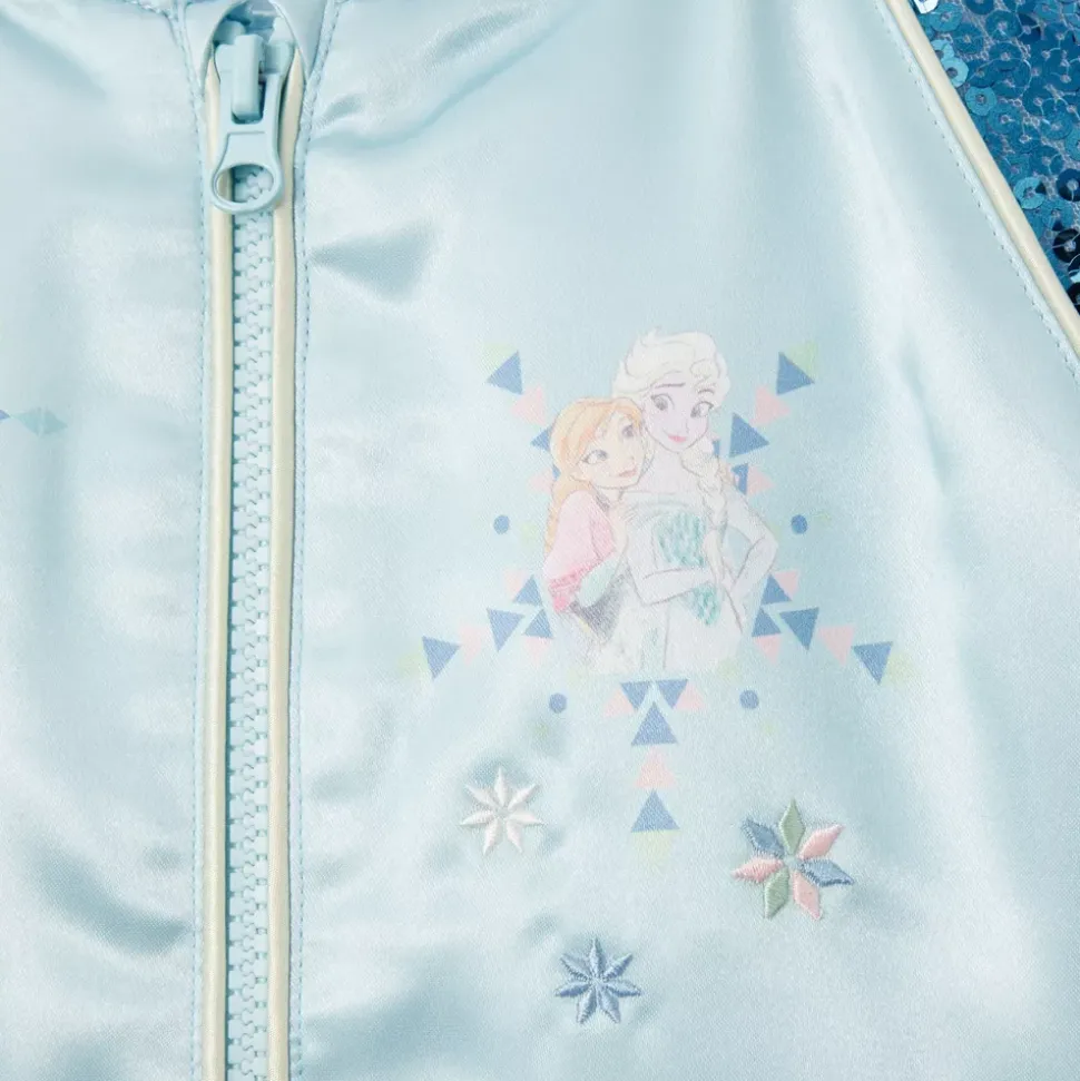 Blouson La Reine des Neiges style universitaire pour enfants
