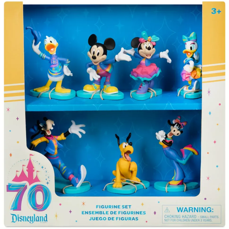 Coffret de figurines Mickey Mouse et ses amis, 70e anniversairede Disneyland