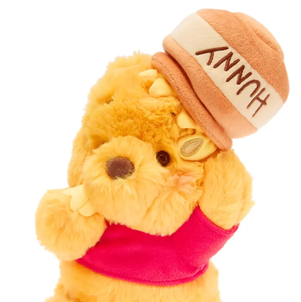 Disney Store Japon Peluche Winnie l'Ourson avec pot de miel sur la tête de taille moyenne, 30 cm