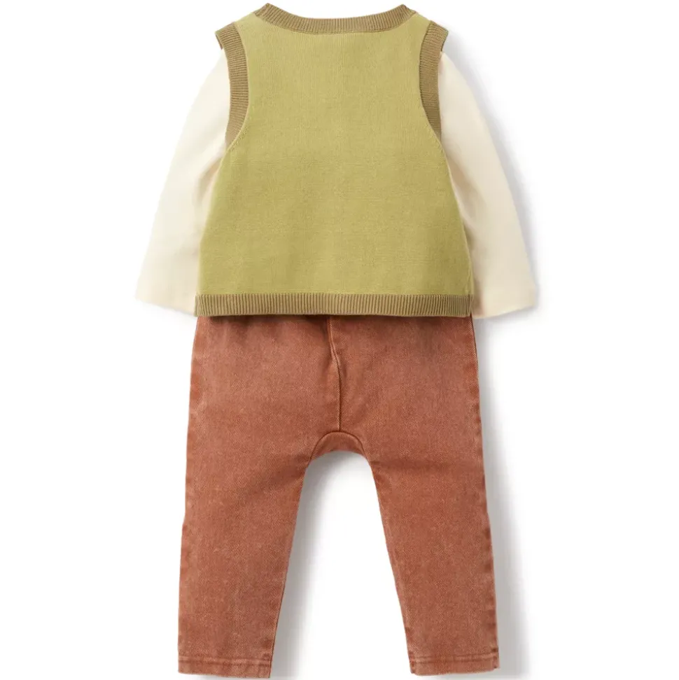 Ensemble body, bas et gilet Mickey et Donald Duck pour bébé