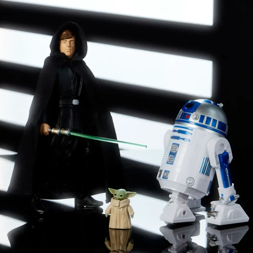 Figurine parlante Luke Skywalker et figurines R2-D2 et Grogu, Star Wars Power Force
