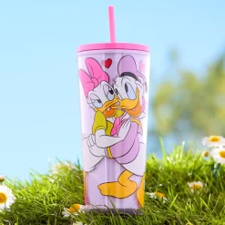 Gobelet avec paille Donald et Daisy Duck