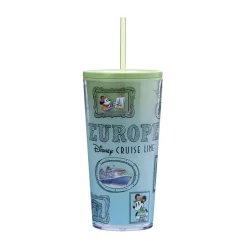 Gobelet Mickey Mouse et ses amis Disney Cruise Line Europe avec paille