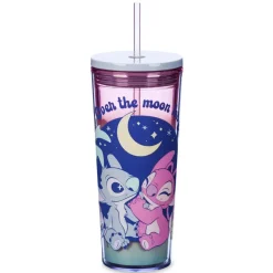 Gobelet Stitch et Angel avec paille, Lilo & Stitch