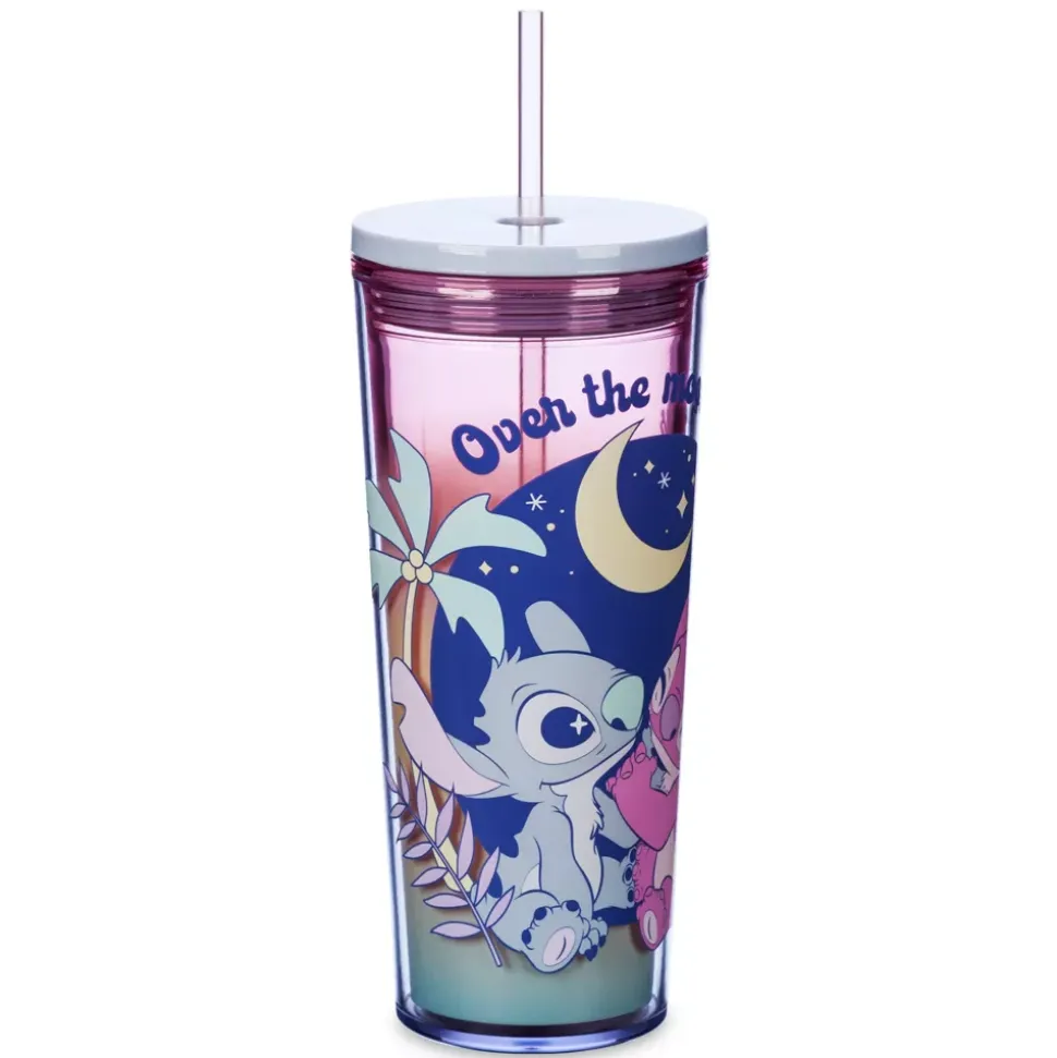Gobelet Stitch et Angel avec paille, Lilo & Stitch