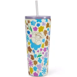 Gobelet Winnie l'Ourson et ses amis en acier inoxydable avec paille