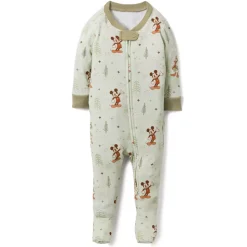Grenouillère Mickey et Donald Duck en tissu extensible pour bébé