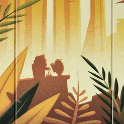 Illustration en bois Là-haut