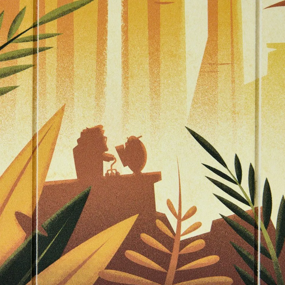 Illustration en bois Là-haut
