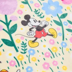 Jeté Mickey et ses amis en polaire à fleurs