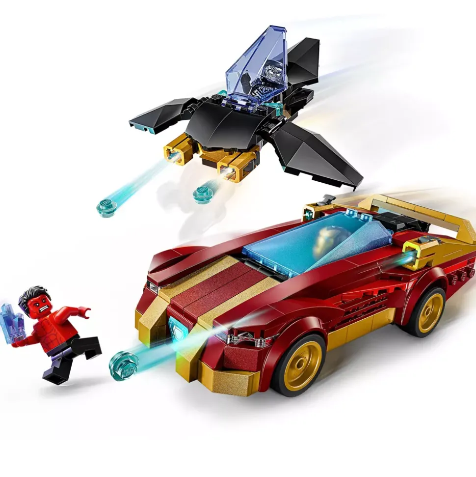 LEGO Marvel La voiture d’Iron Man et Black Panther contre Hulk rouge 76310