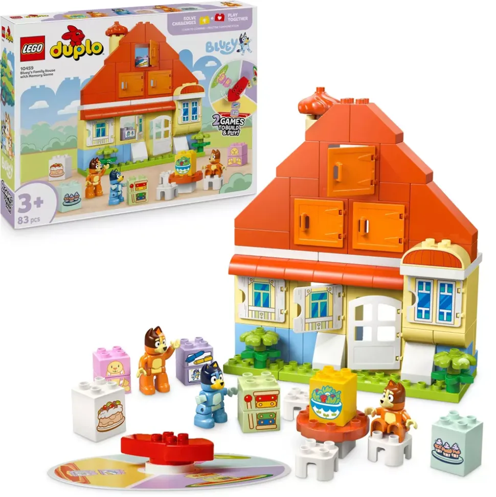 LEGO DUPLO La maison de famille de Bluey et le jeu de mémoire 10459