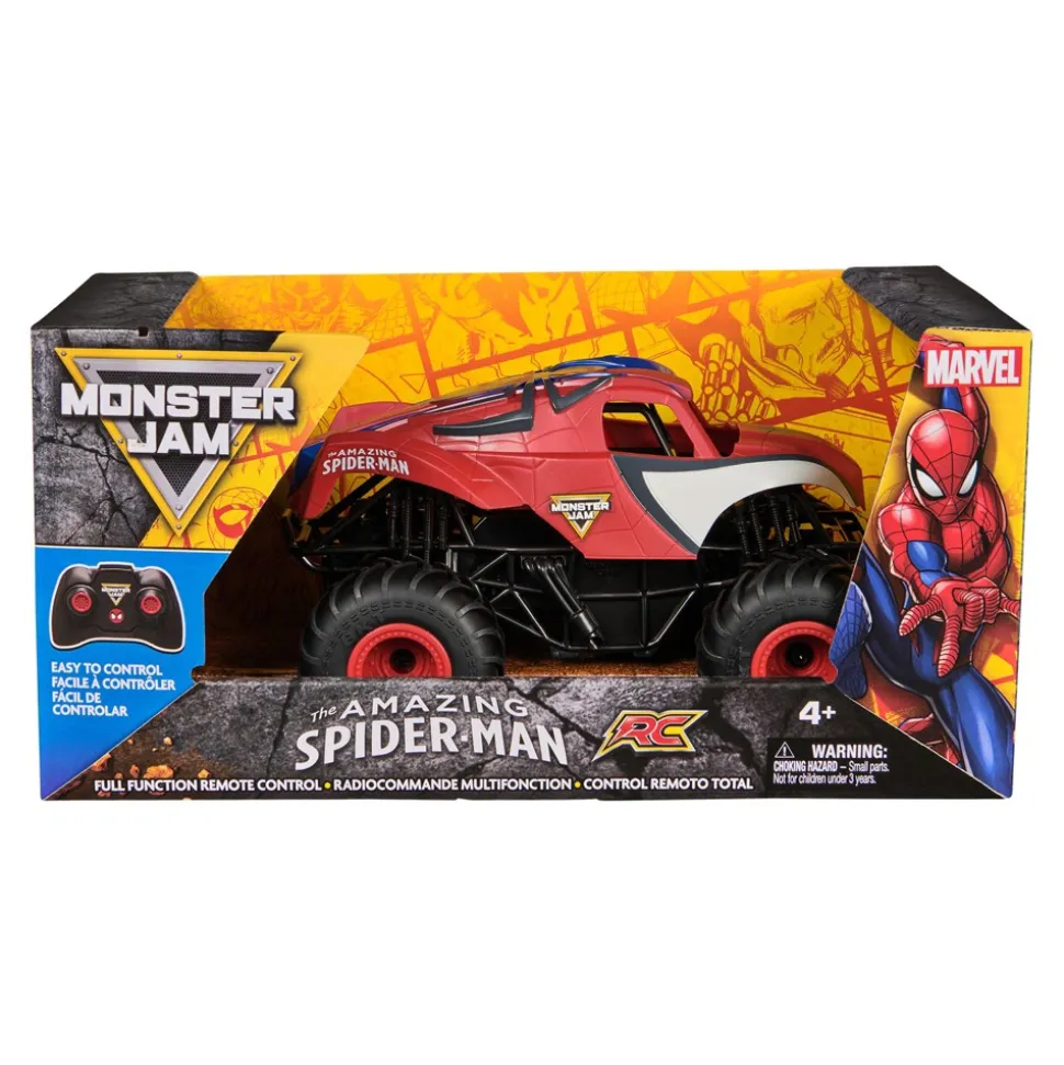 Monster Jam Monster Truck télécommandé Marvel The Amazing Spider-Man, échelle 1:24, jouets pour garçons et filles âgés de 4 ans et plus