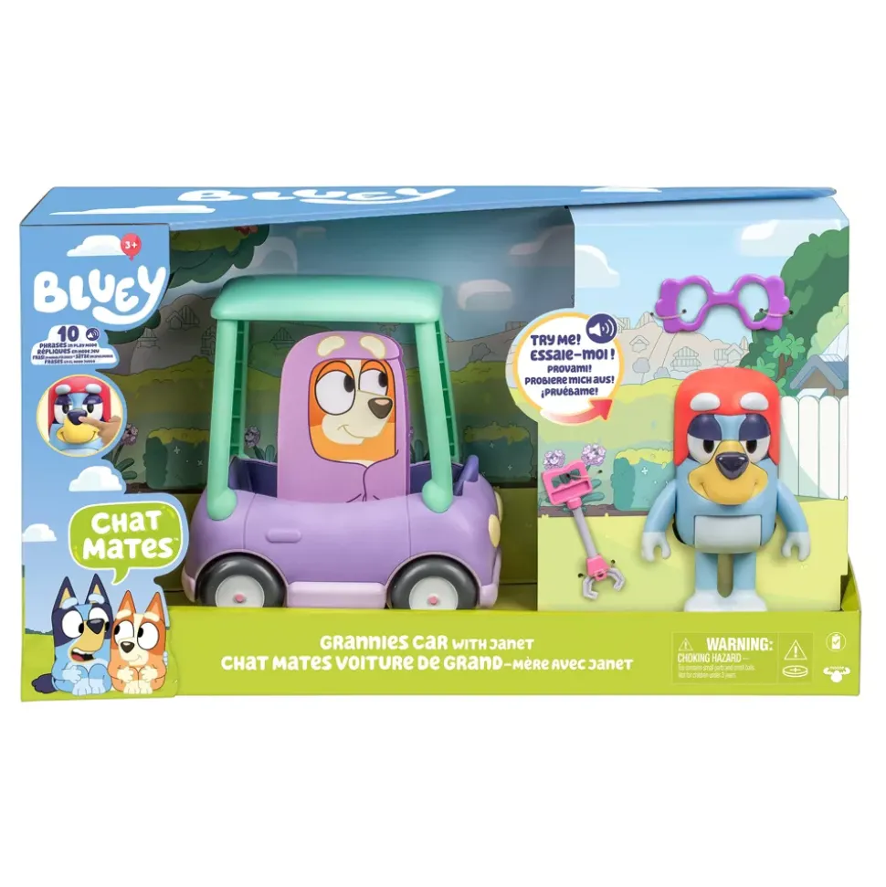 Moose Toys Coffret Janet et voiture de mamie interactive, Bluey