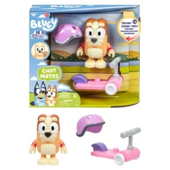 Moose Toys Figurine Bingo sur sa trottinette interactive, Bluey