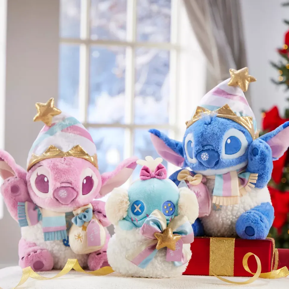 Peluche Stitch avec pochette spéciale fêtes de taille moyenne, Lilo & Stitch