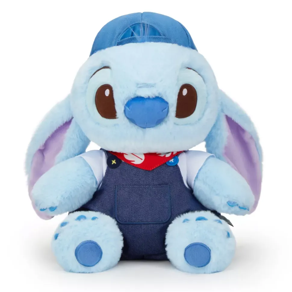 Peluche Stitch denim de taille moyenne, Lilo & Stitch, 33 cm