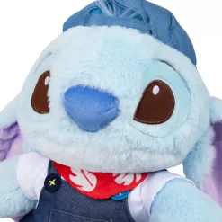 Peluche Stitch denim de taille moyenne, Lilo & Stitch, 33 cm