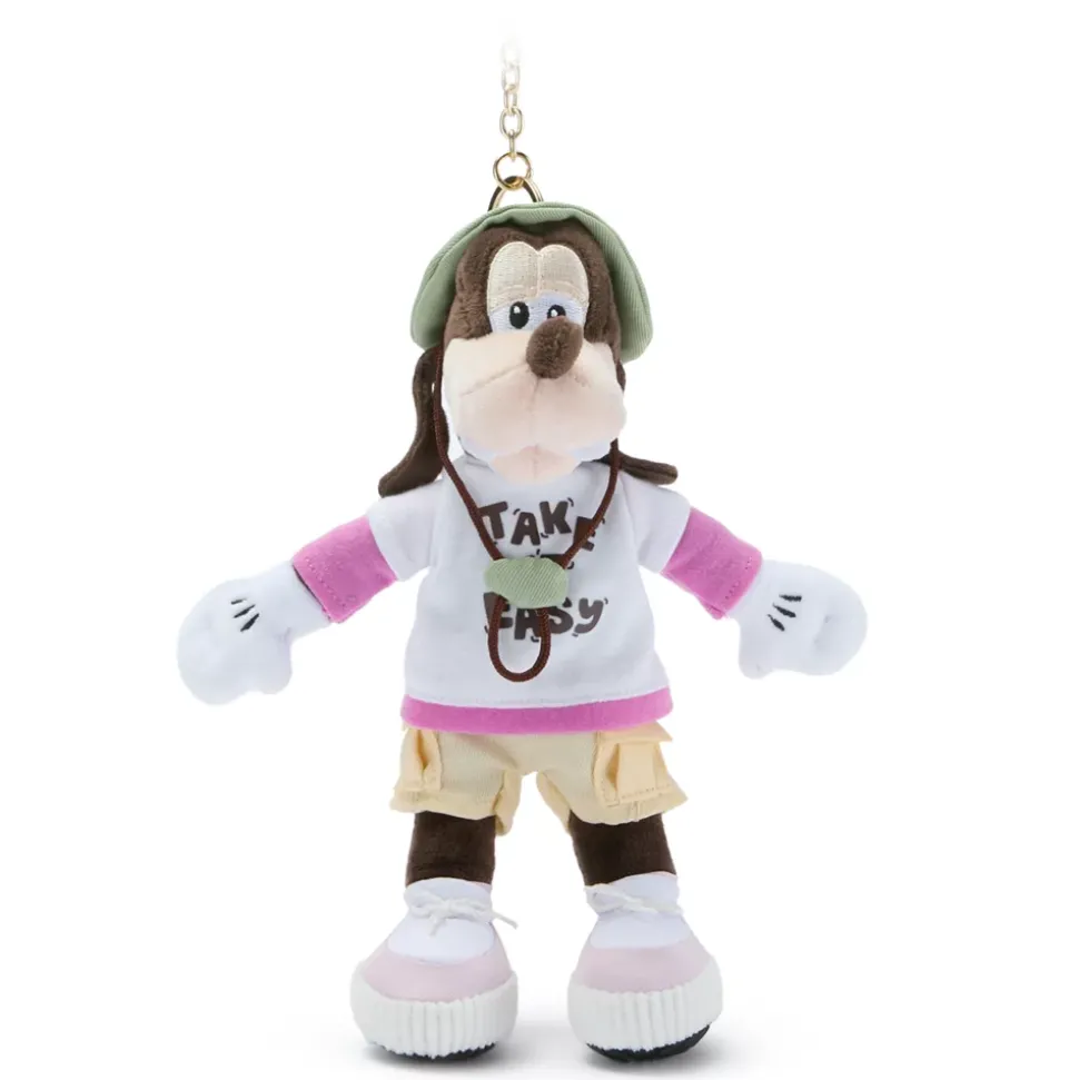 Porte-clés petite peluche Dingo au camping – 17 cm