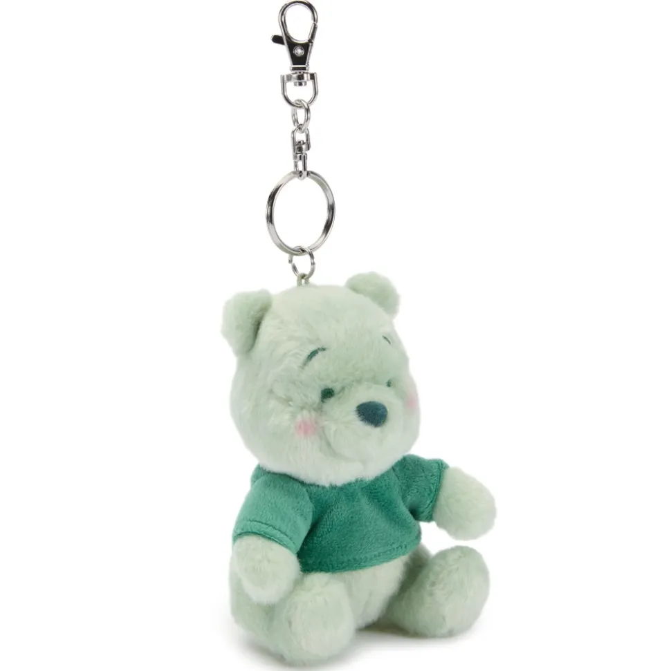 Porte-clés petite peluche Winnie l'Ourson verte, 18 cm