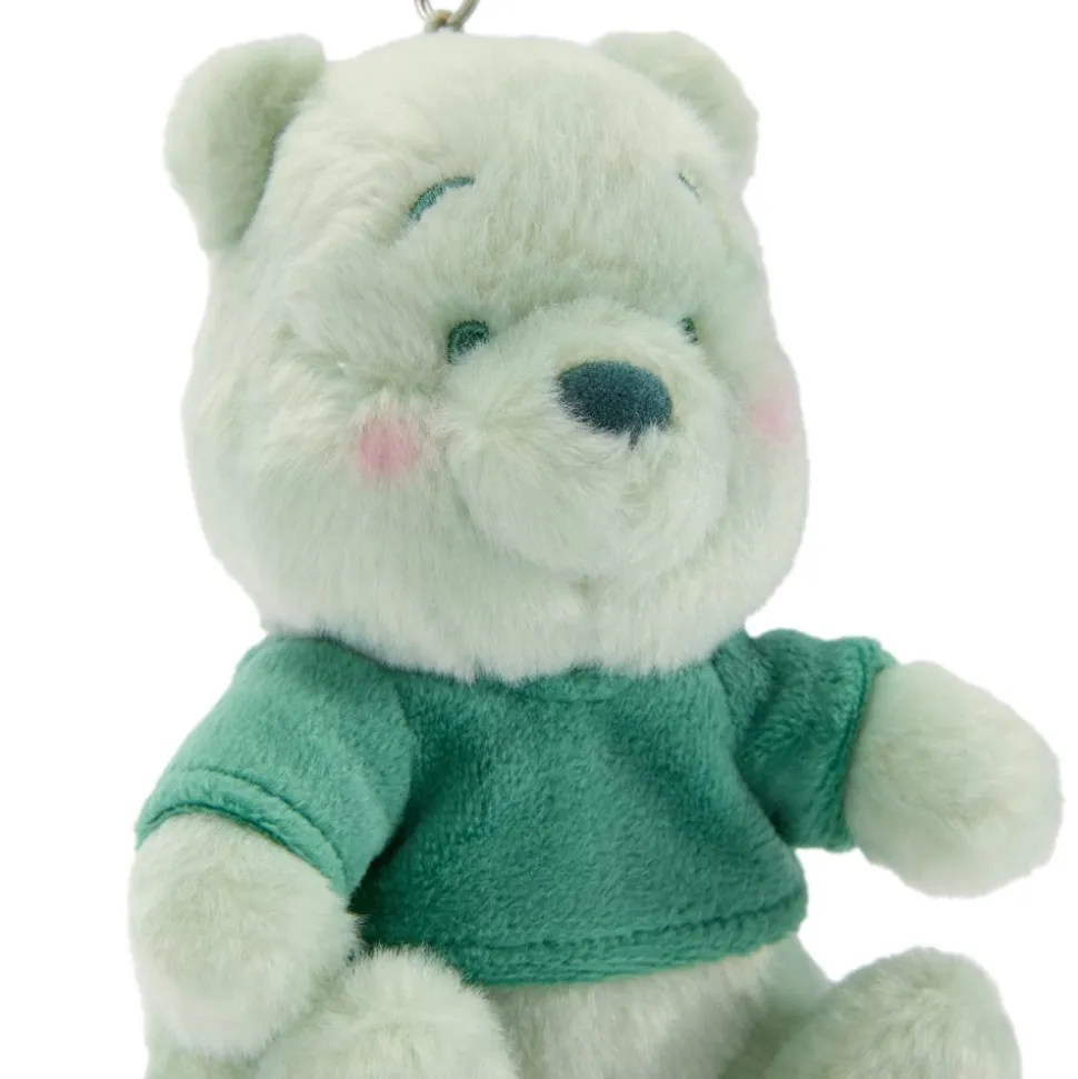 Porte-clés petite peluche Winnie l'Ourson verte, 18 cm
