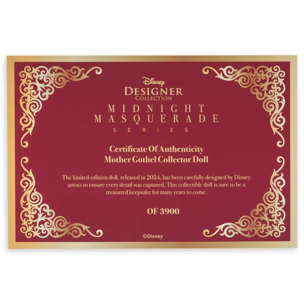 Poupée Mère Gothel Fashionably Late Midnight Masquerade Series Disney Designer Collection en édition limitée, Raiponce