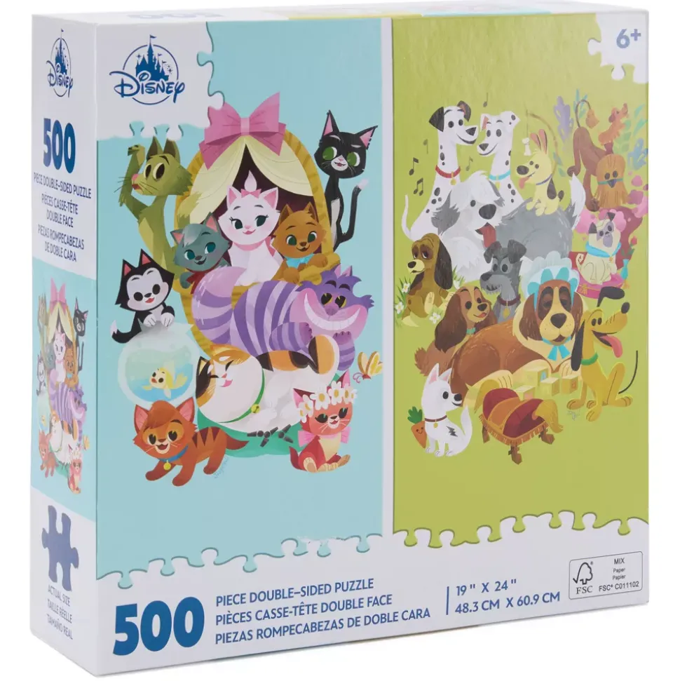 Puzzle 500 pièces double face Chats et chiens Disney