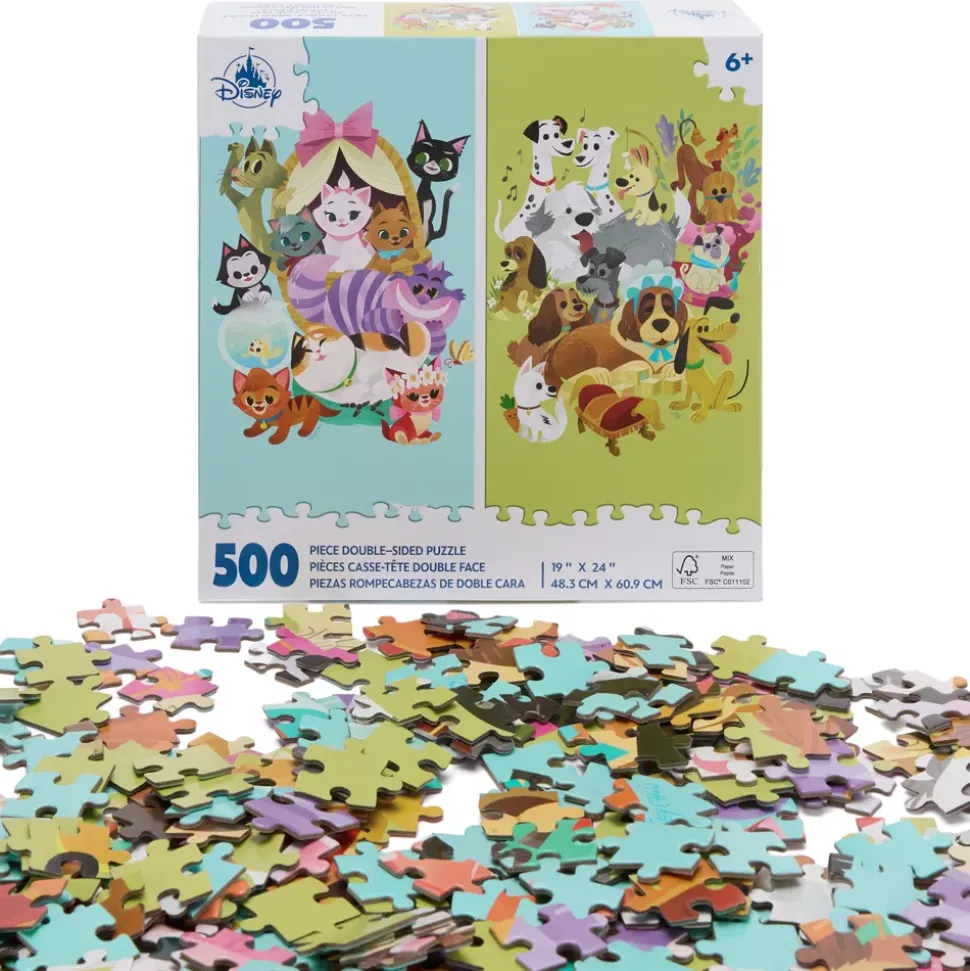 Puzzle 500 pièces double face Chats et chiens Disney
