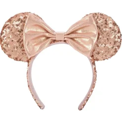 Serre-tête à oreilles à sequins roses et or Minnie pour adultes