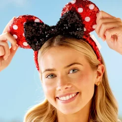 Serre-tête à oreilles de Minnie à pois avec sequins pour adultes