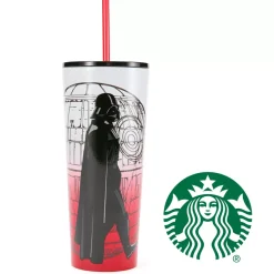 Starbucks Gobelet avec paille en acier inoxydable Dark Vador, Star Wars