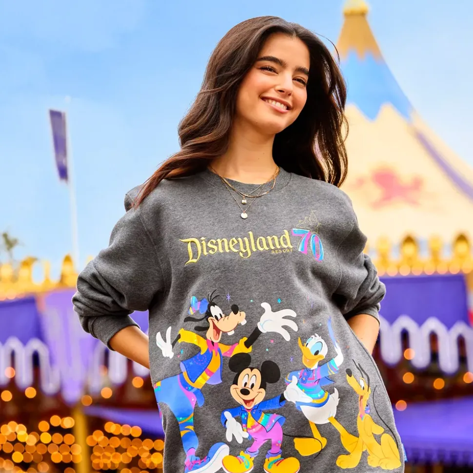 Sweatshirt Mickey Mouse et ses amis 70e anniversaire de Disneyland Resort pour adultes