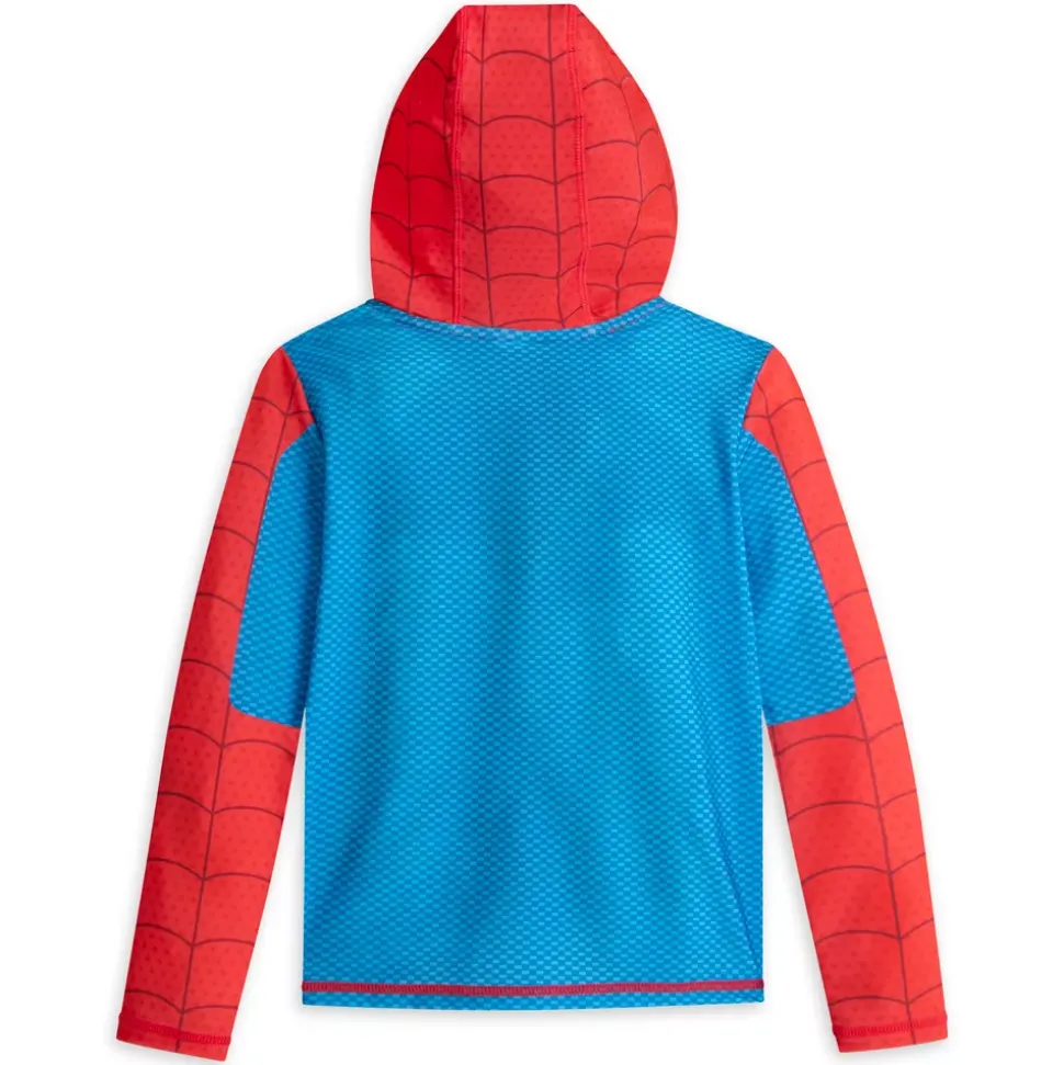 T-shirt Spider-Man à capuche avec protection solaire pour enfants