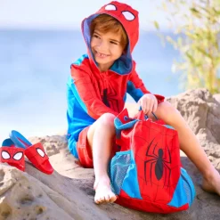 T-shirt Spider-Man à capuche avec protection solaire pour enfants