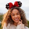 Walt Disney World Serre-tête à oreilles de Minnie avec sequins rouges, noirs et blancs pour adultes